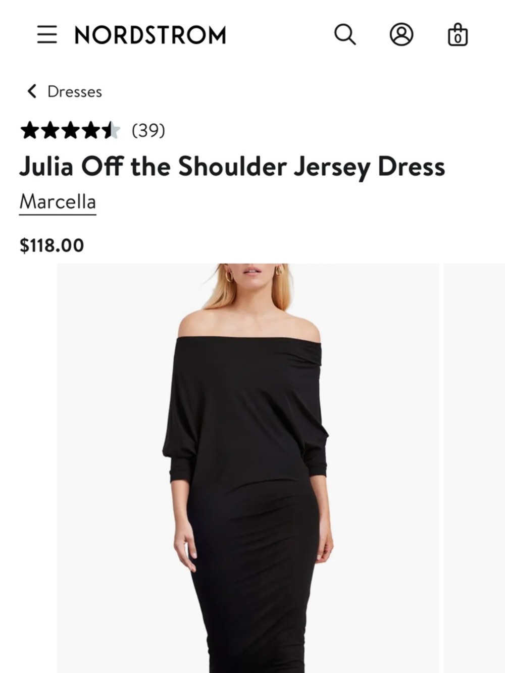 Marcella Julia Off-the-Shoulder Jersey Midi Dress - Black